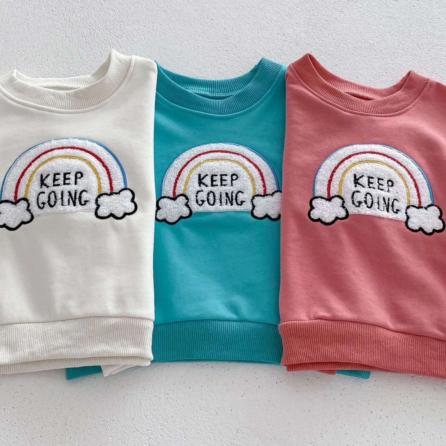 2 Pieces Set Baby Kid Girls Boys Rainbow Hoodies Sweatshirts And Solid Color Pants Wholesale 23101966