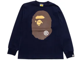 A Bathing Ape Big Ape Head L/S Tee in Navy xld