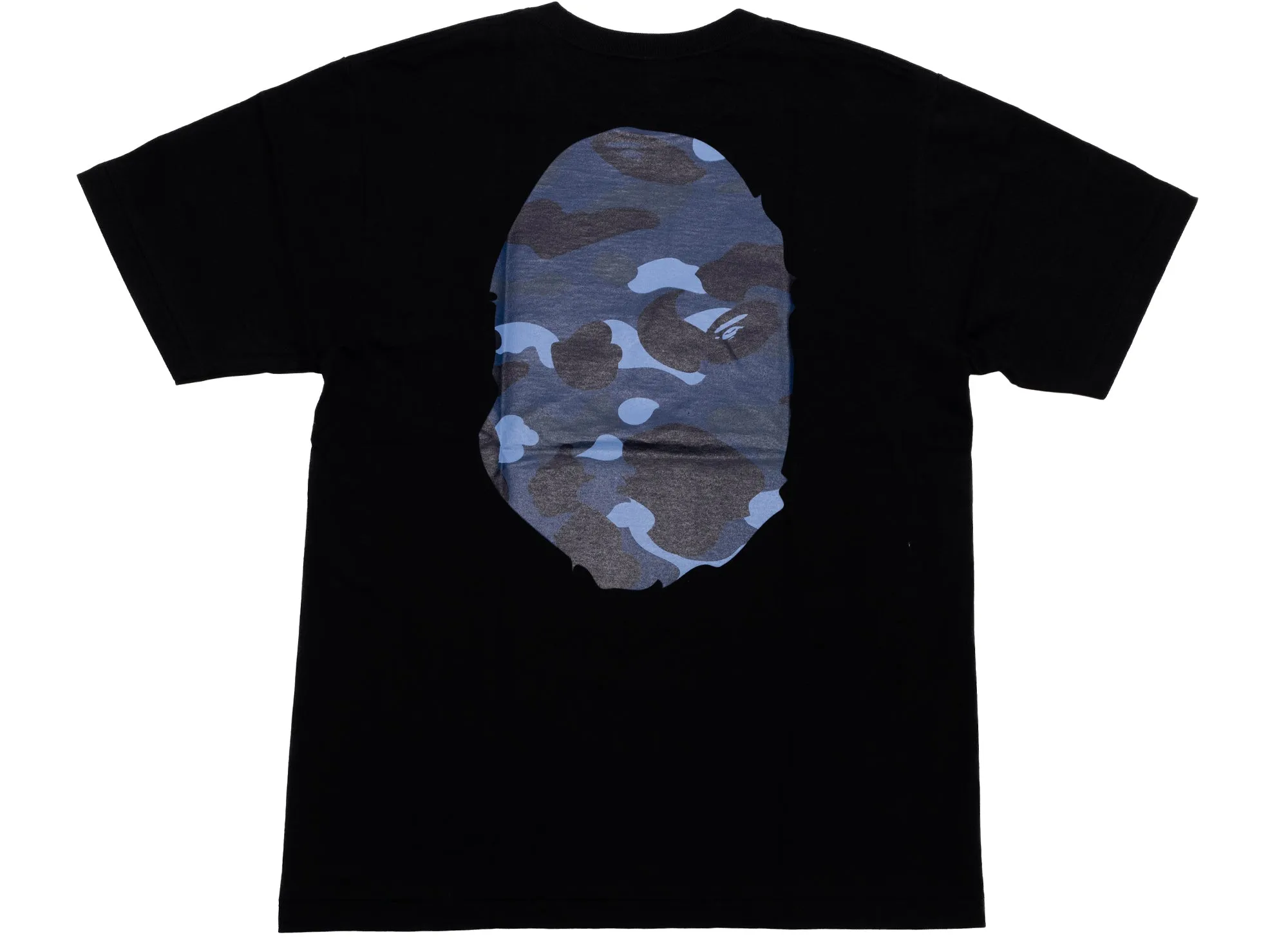 A Bathing Ape Color Camo Big Ape Head Tee in Black/Blue