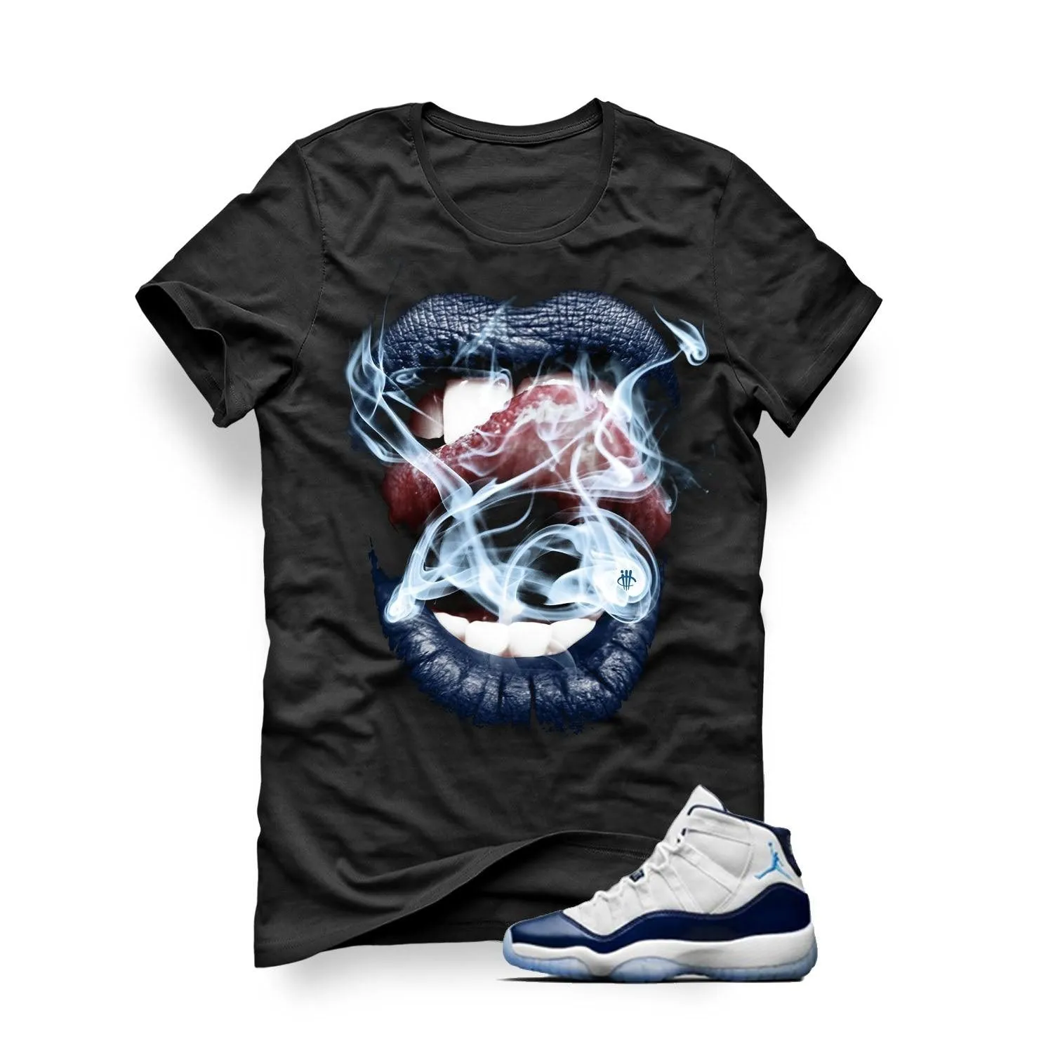 Air Jordan 11 (Midnight Navy) Black T (Smoke N Lips)