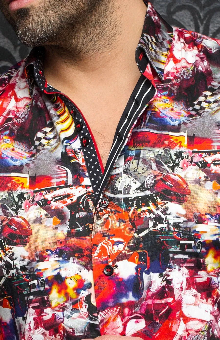 Au Noir Stretch Shirt | Monza Red Multi