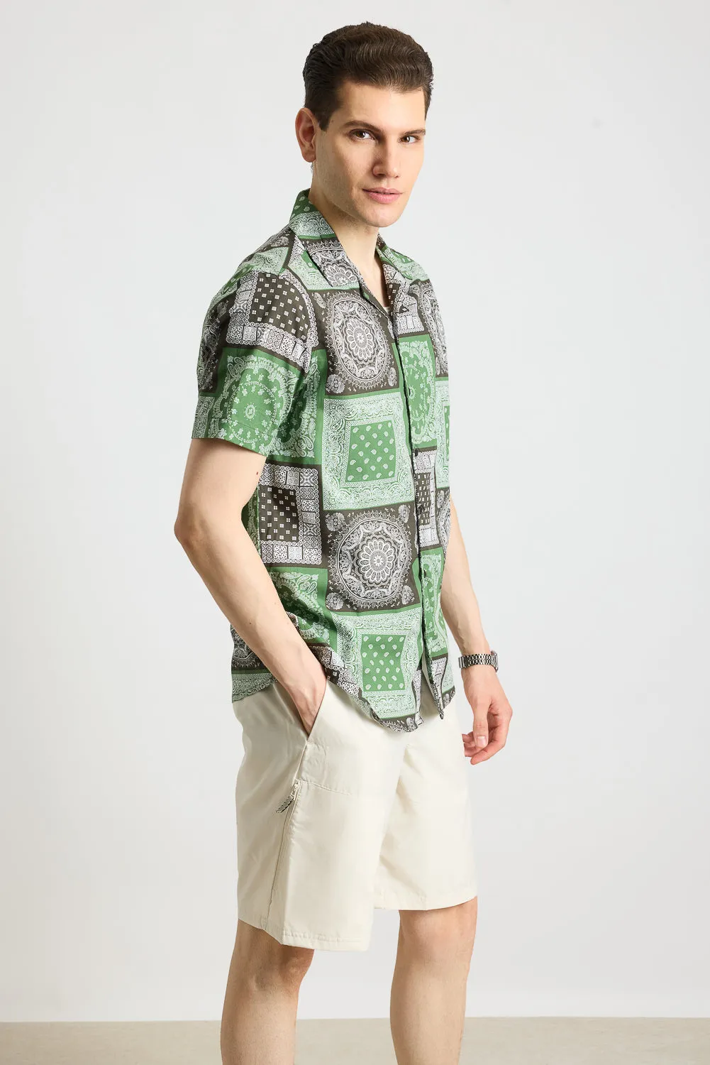 Bandana Print Men's Resort Shirt