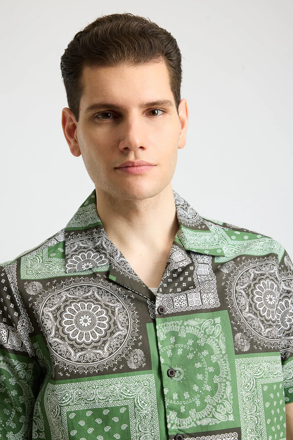 Bandana Print Men's Resort Shirt