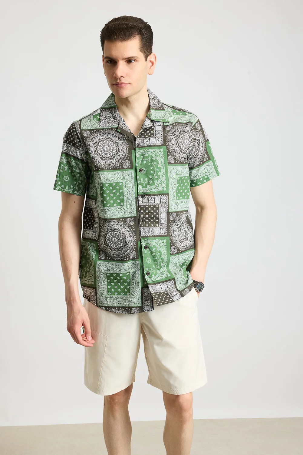 Bandana Print Men's Resort Shirt