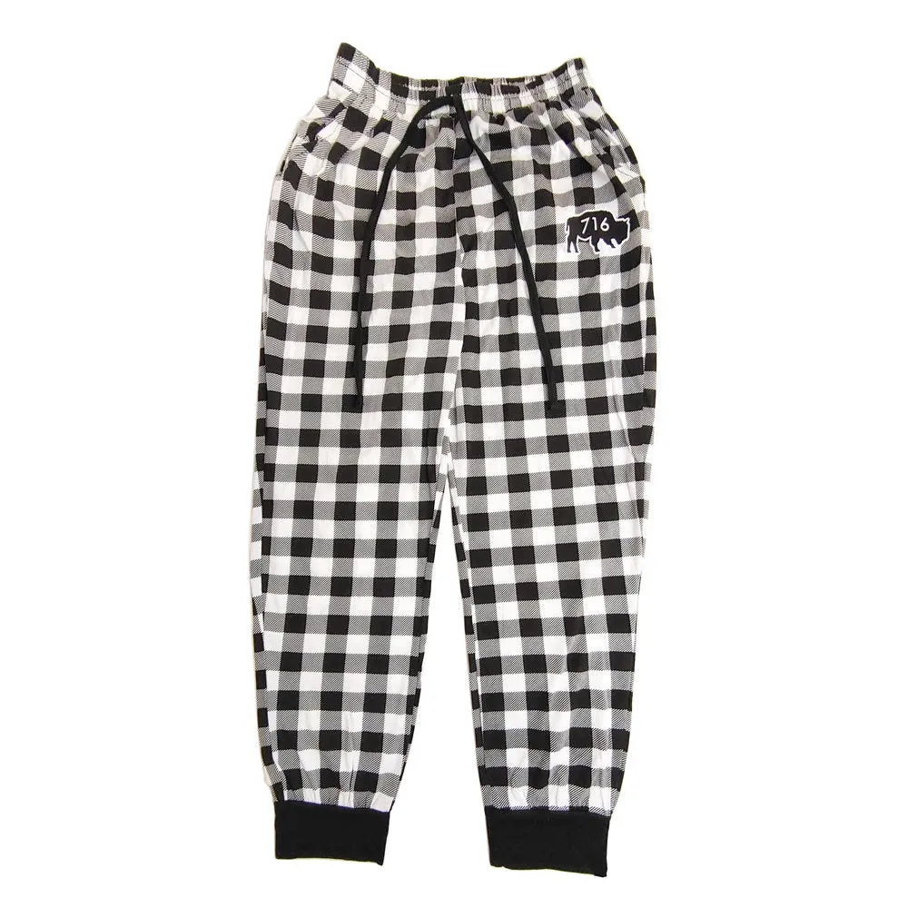 Black and White 716 Buffalo Check Joggers