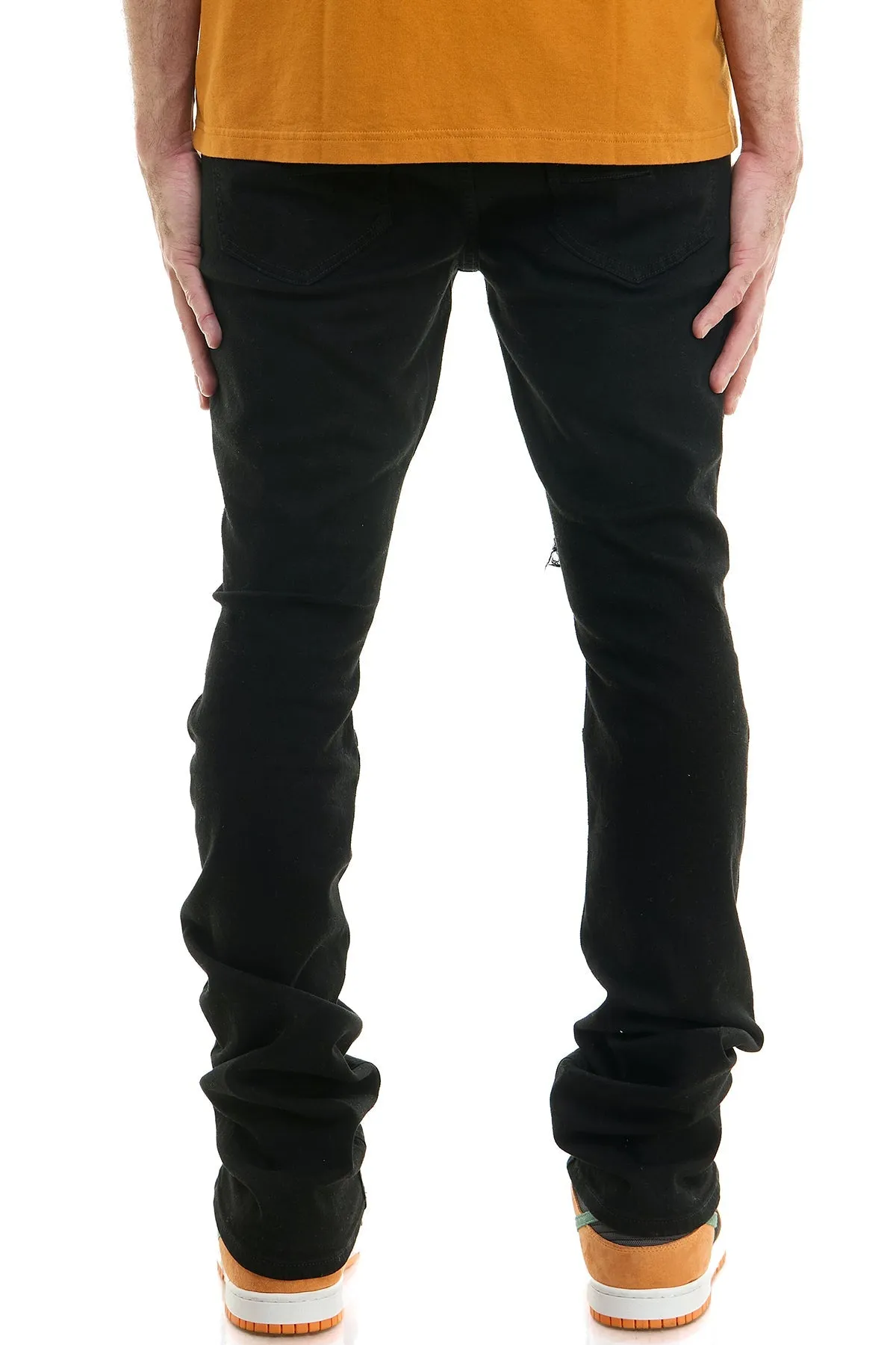 Black Men's Stacked Jeans