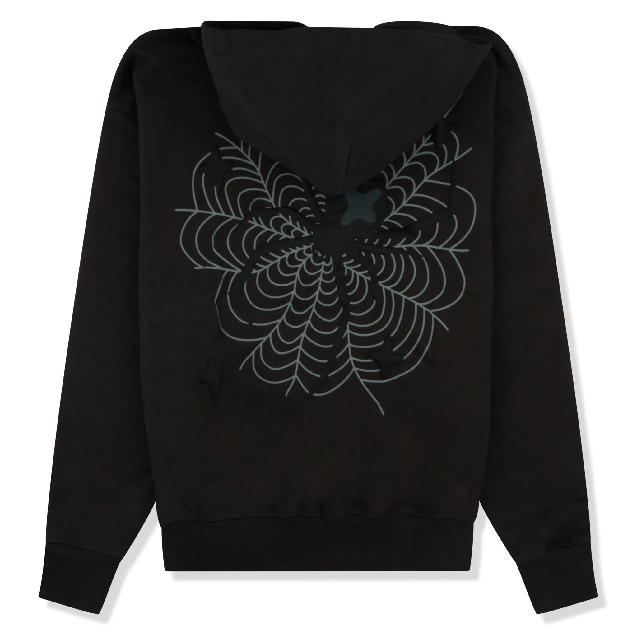 Broken Planet Spider Web Zip-Up Soot Black Hoodie