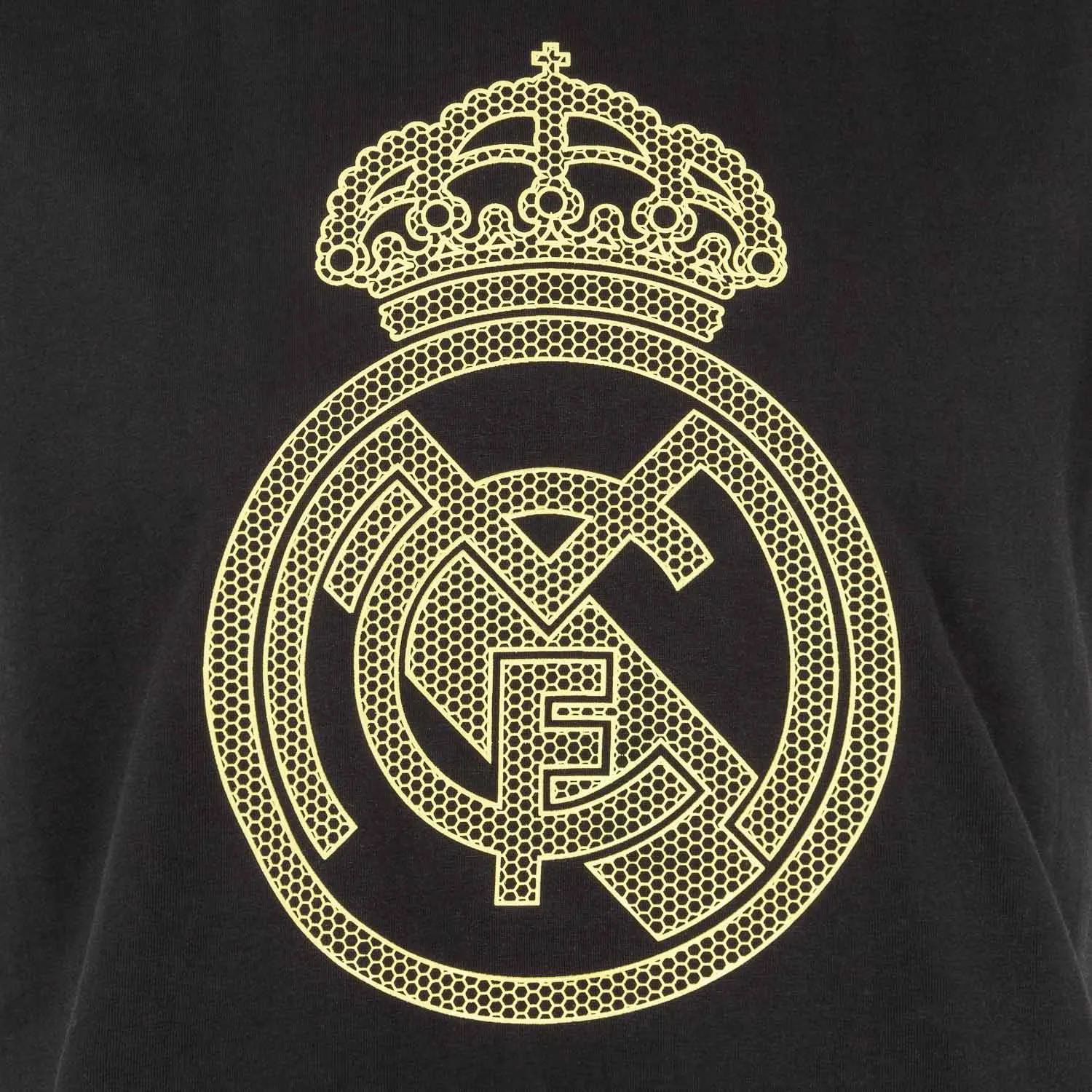 Camiseta Escudo Hombre Negra/Lima Real Madrid