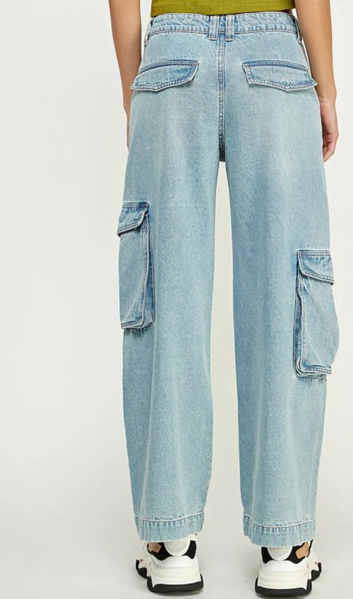 Cargo denim pants