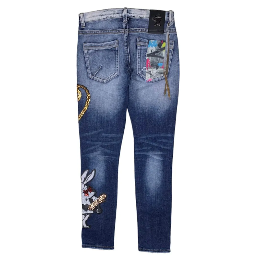 Optimized Product Title: Caste Iron Chester Cat Jean - Indigo Blue - Model CIWB001