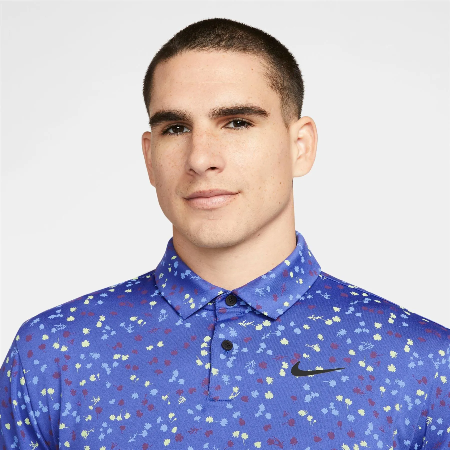 Dri-FIT Tour Stretch Micro Floral Polo Lapis Blue - W23