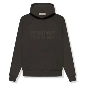 Fear Of God Essentials Logo Flocked Off Black Hoodie