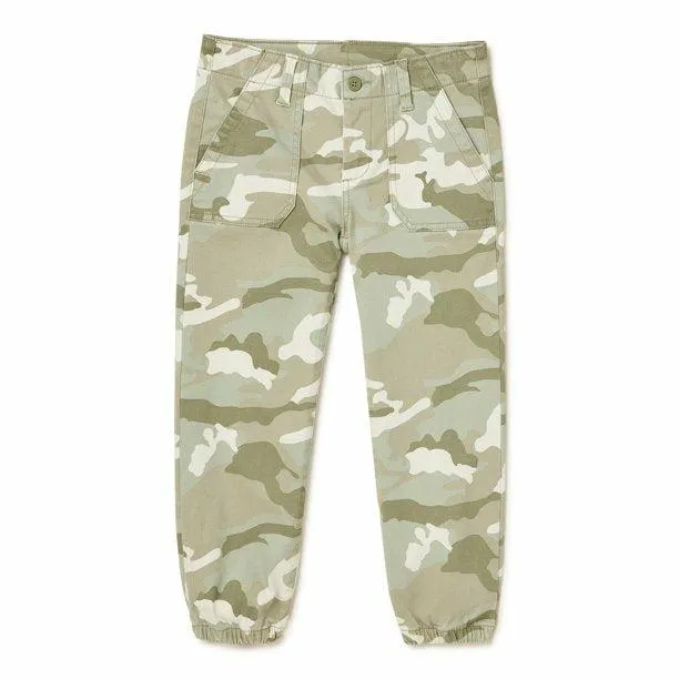 Girls Stretch Woven Jogger camo Pants