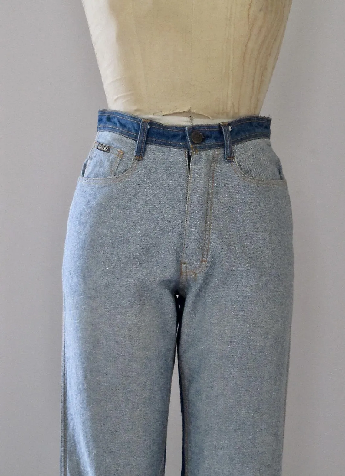 GUESS Georges Marciano Paris 80s Two Tone Stone Wash Jeans, Size Medium