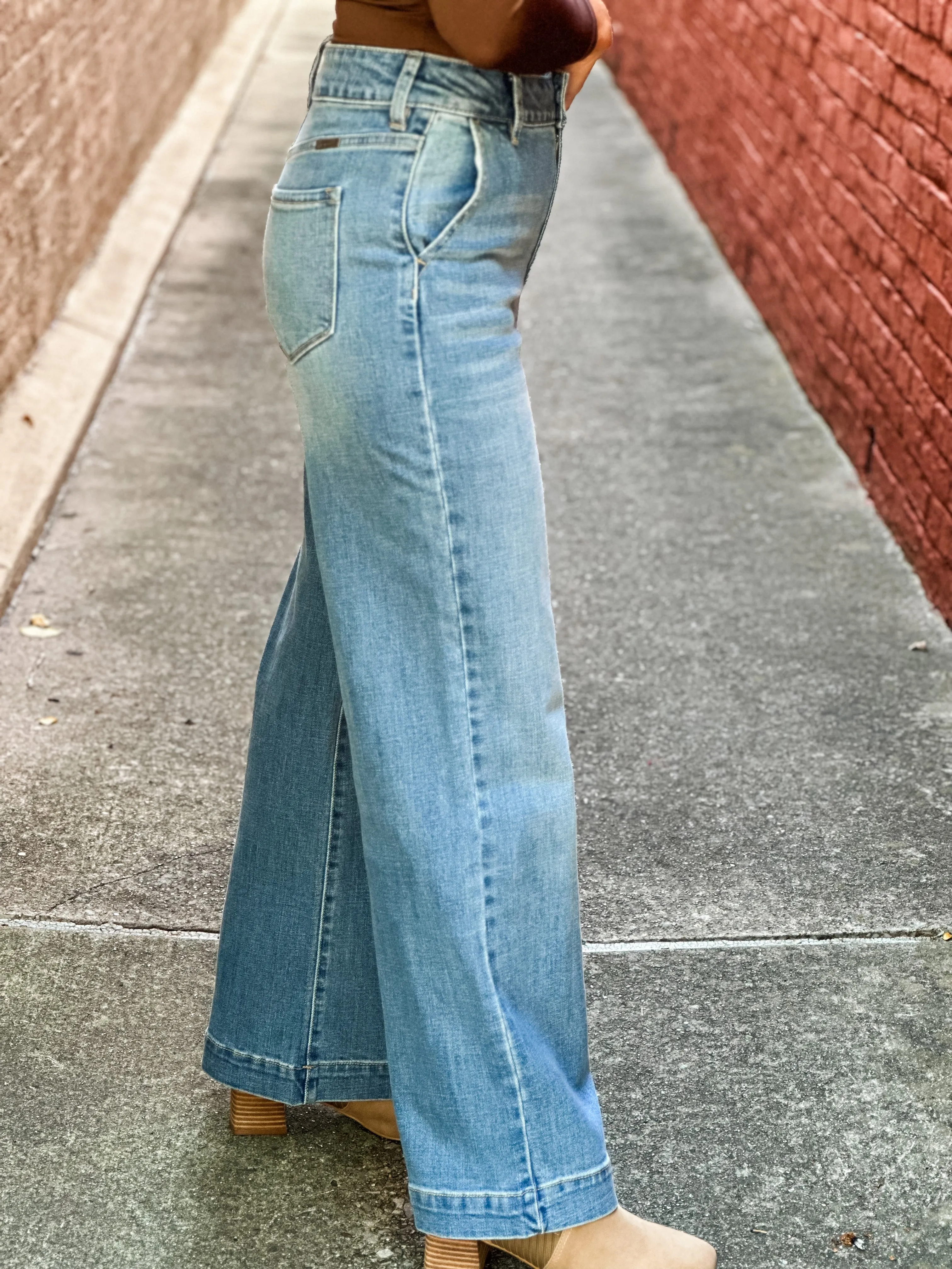 High Rise Trouser Wide Leg Jeans