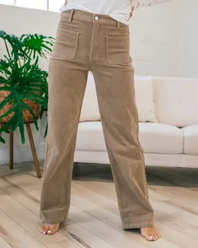 KanCan Lily Tan Wide Leg Corduroy Pants