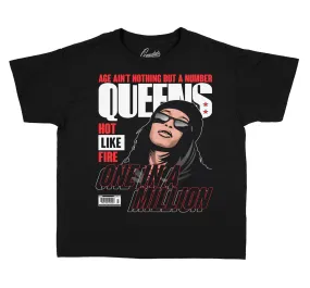 Kids Red Thunder 4 Shirt - Queens - Black