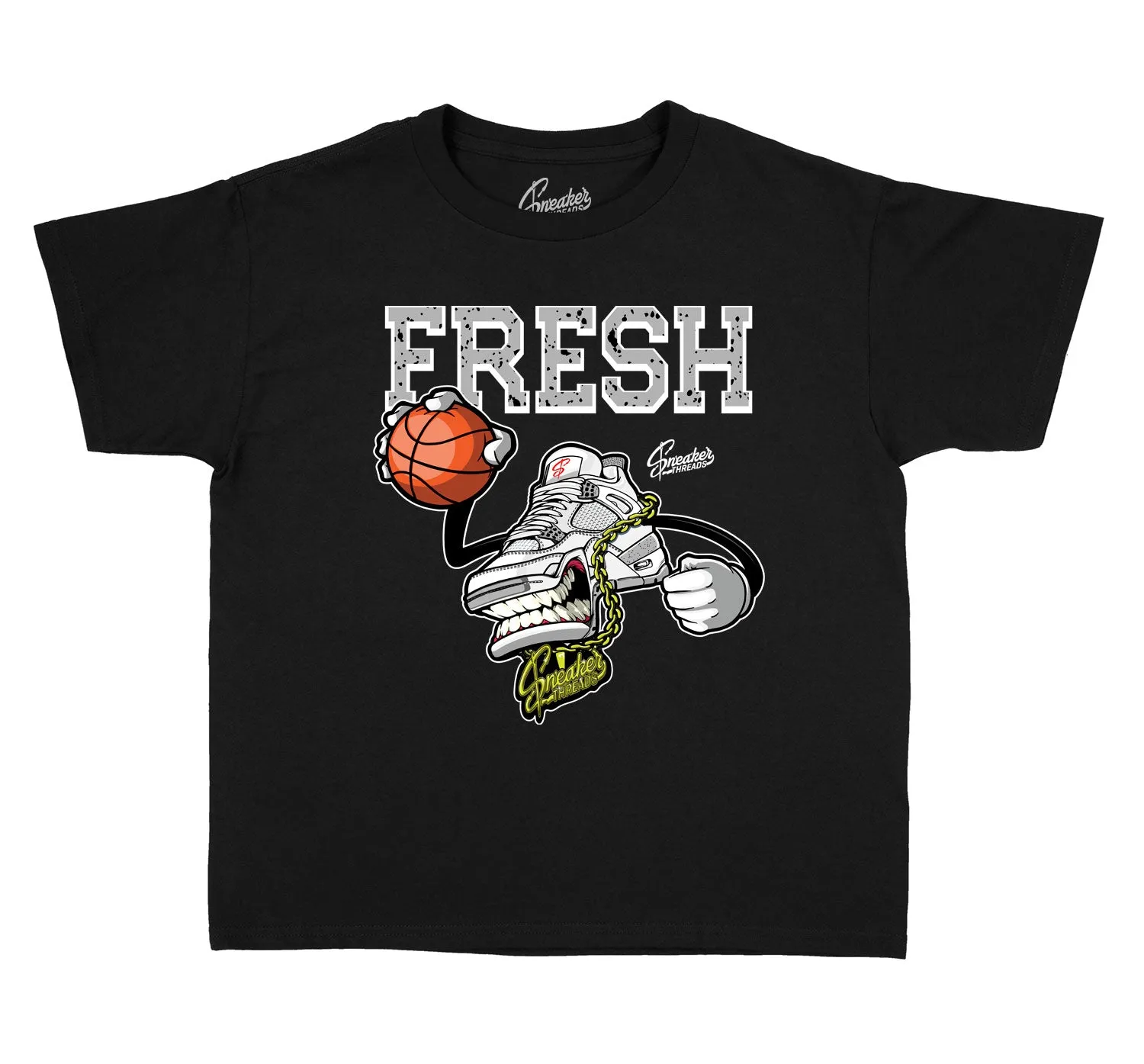 Kids Tech Grey 4 Shirt - Fresh Fours - Black