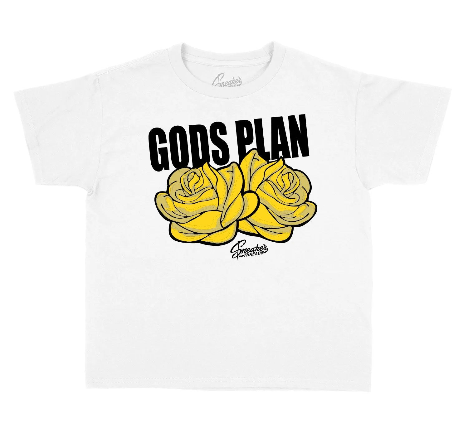 Kids University Gold 9 Shirt - Gods Plan -White