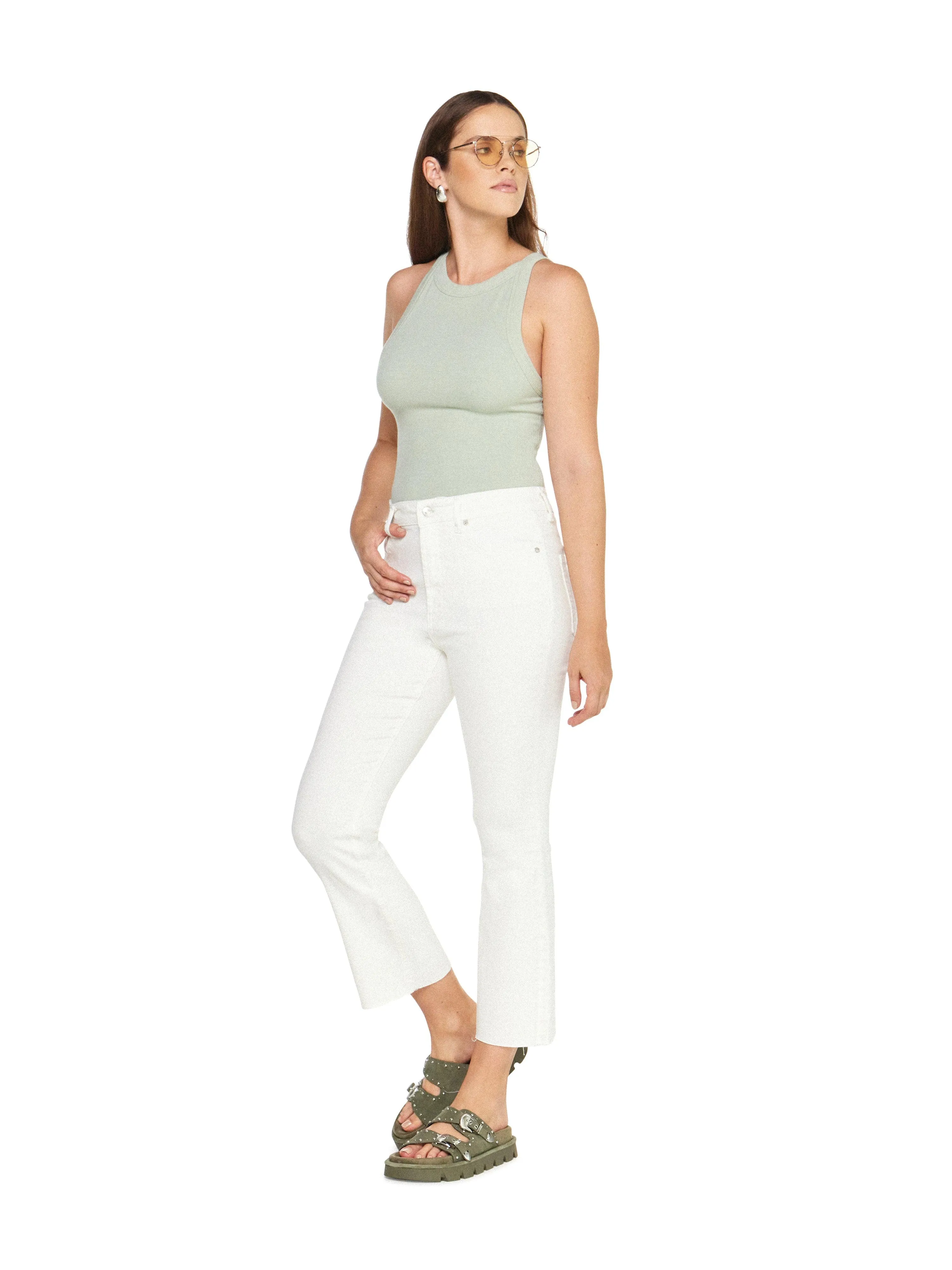 Linden White Cropped Pant