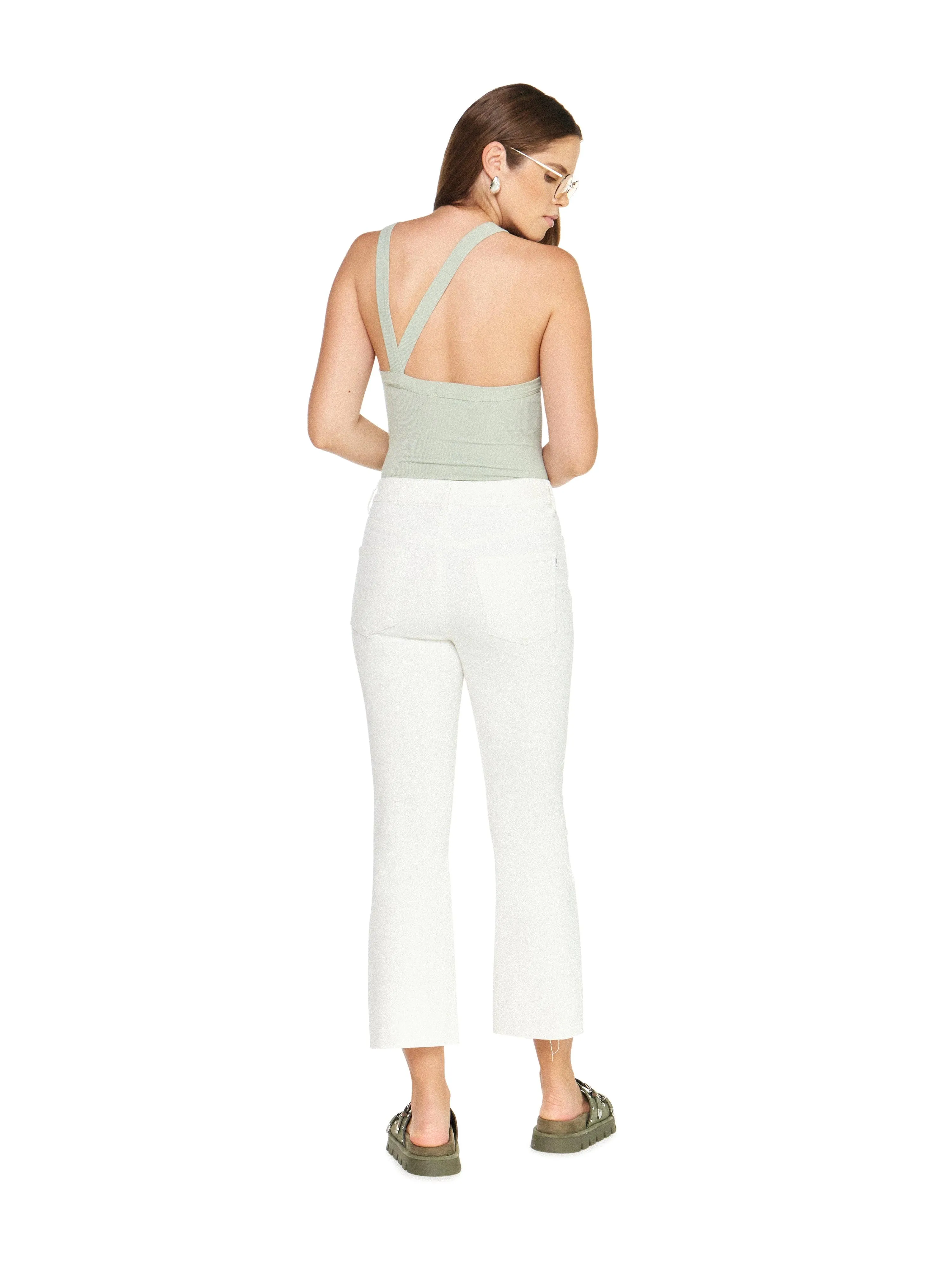 Linden White Cropped Pant