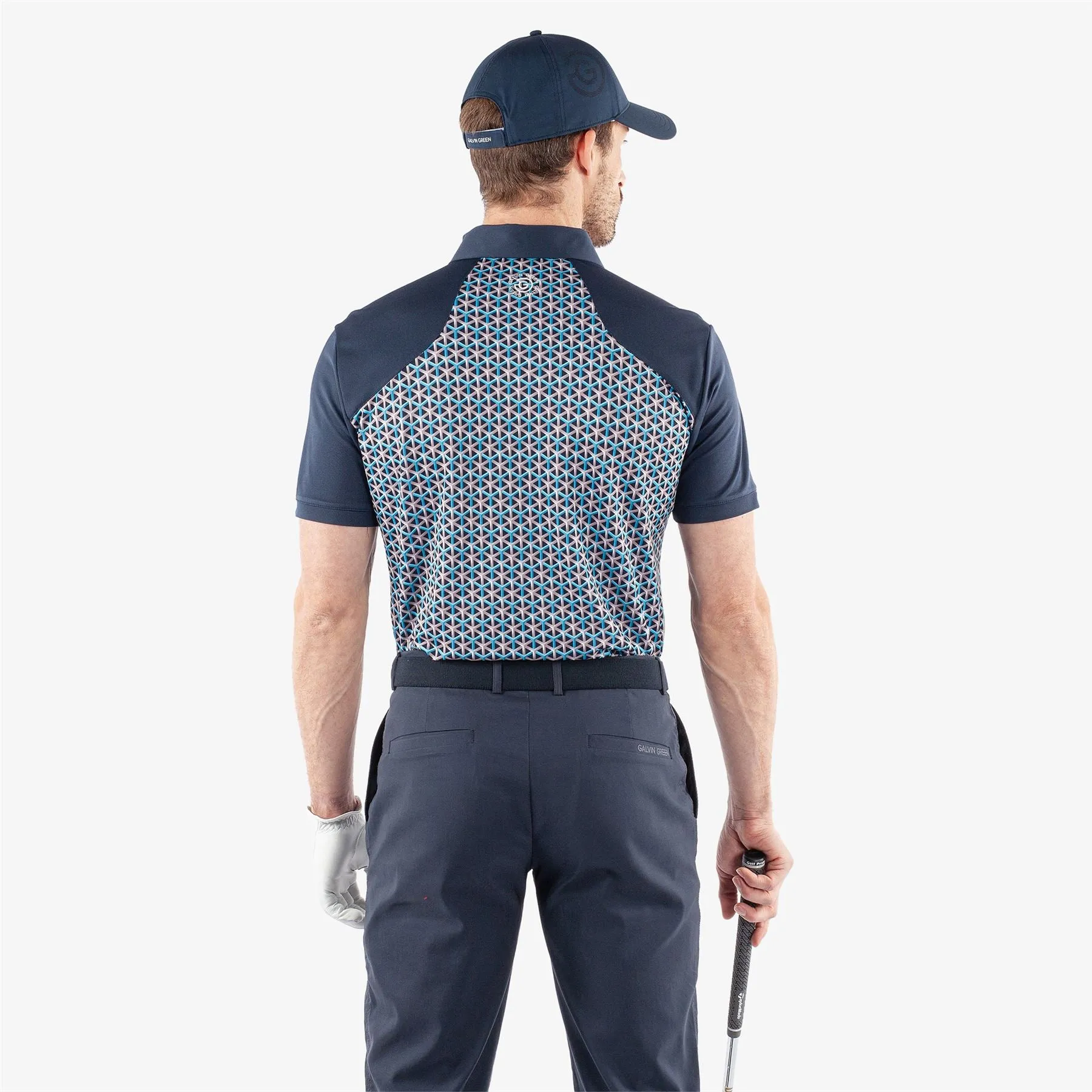 Mio Ventil8  Printed Polo Aqua/Navy - SS24