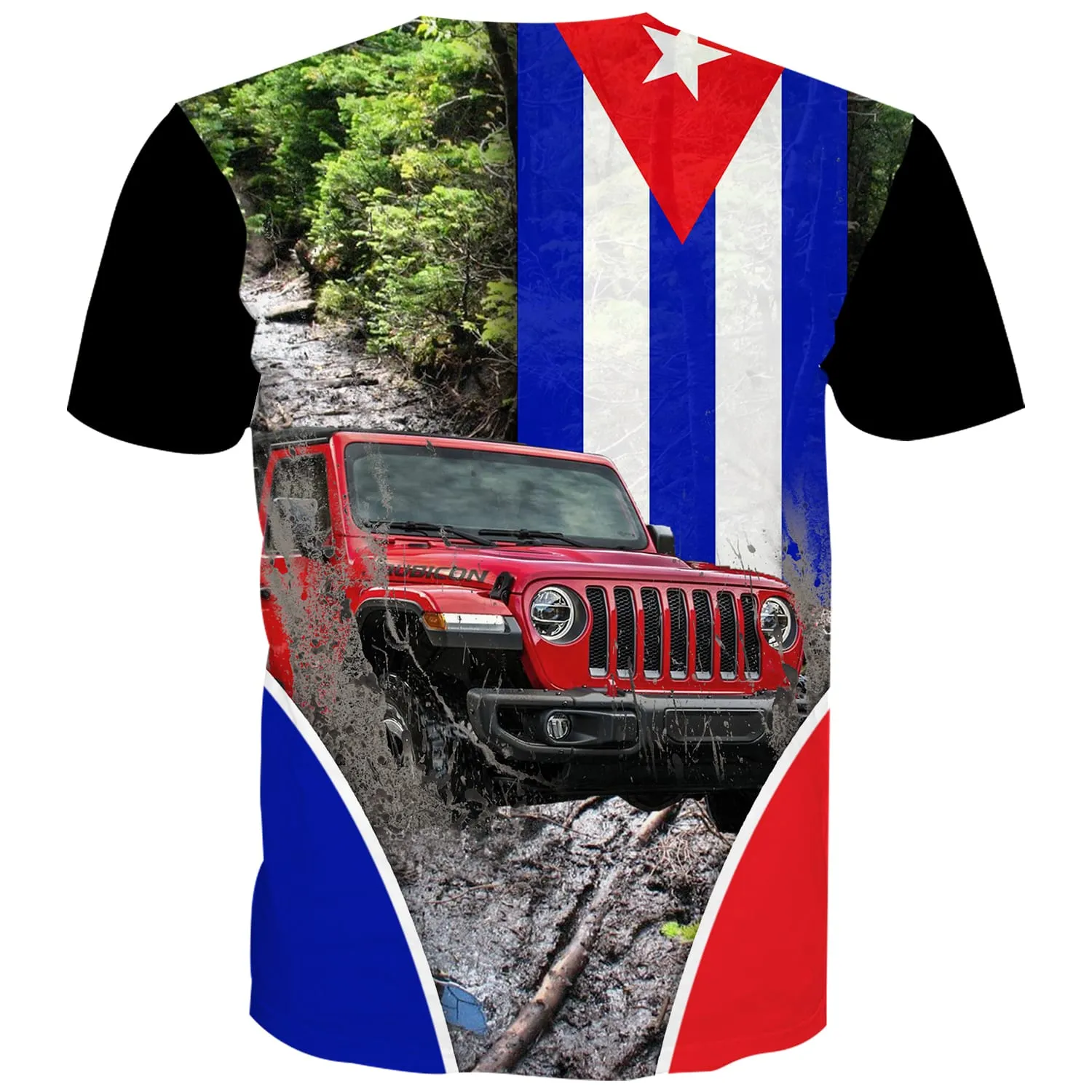 Off Road Jeep trails Cuban Flag T-Shirt