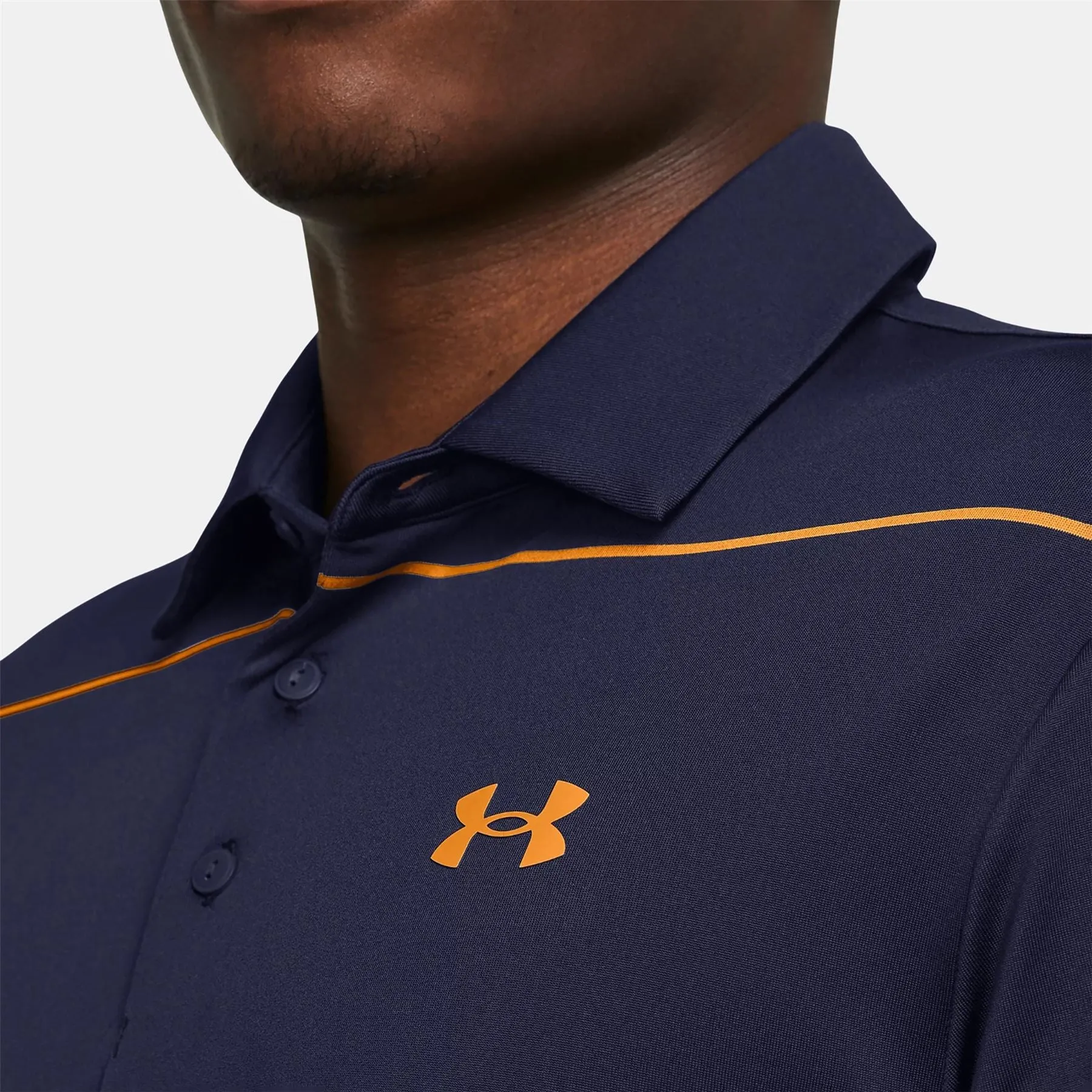 Playoff 3.0 Stripe Polo Navy/Orange - SS24