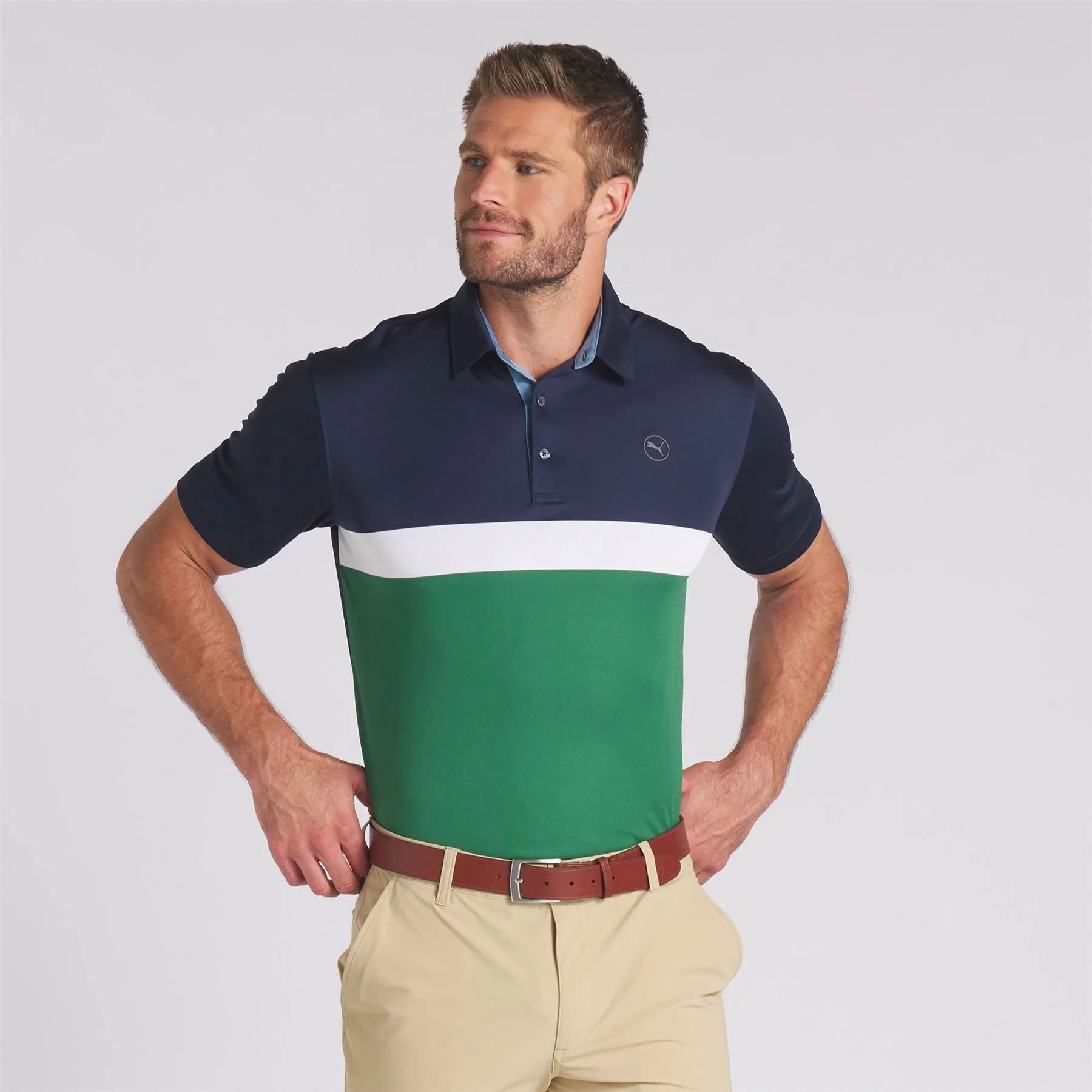 Pure Colourblock Polo Vine/Navy - SS24