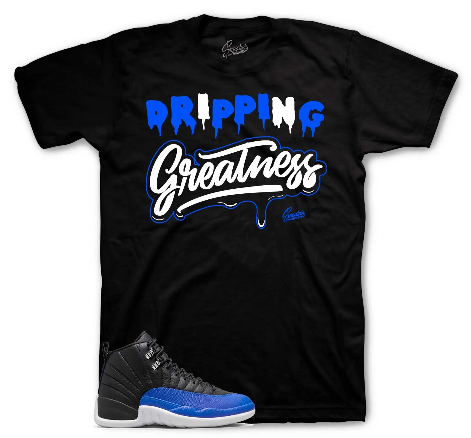 Retro 12 Hyper Royal Shirt - Drip Greatness - Black