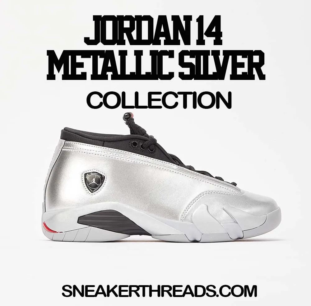 Retro 14 Metallic Silver Shirt - Clean Pair - Silver