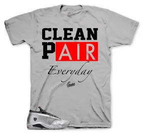 Retro 14 Metallic Silver Shirt - Clean Pair - Silver