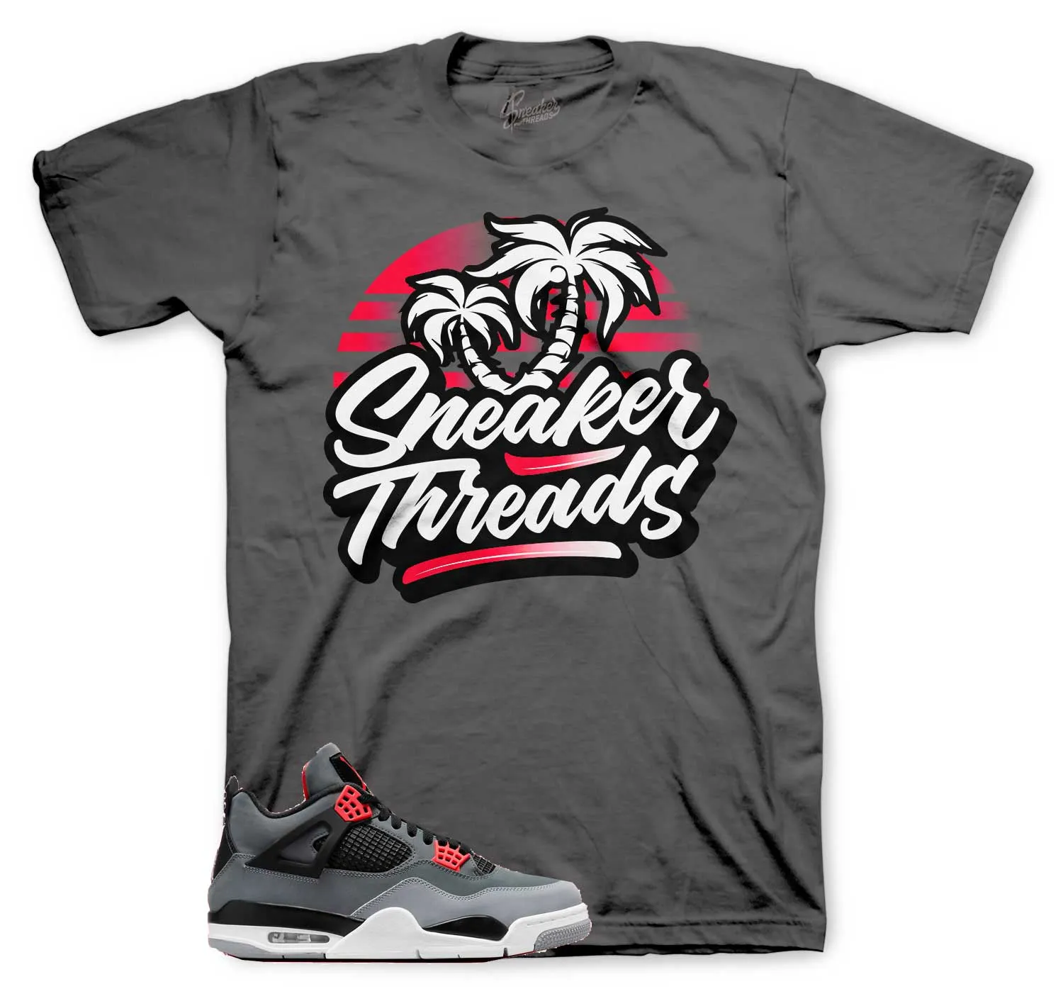 Retro 4 Infrared Shirt - ST Palms - Charcoal