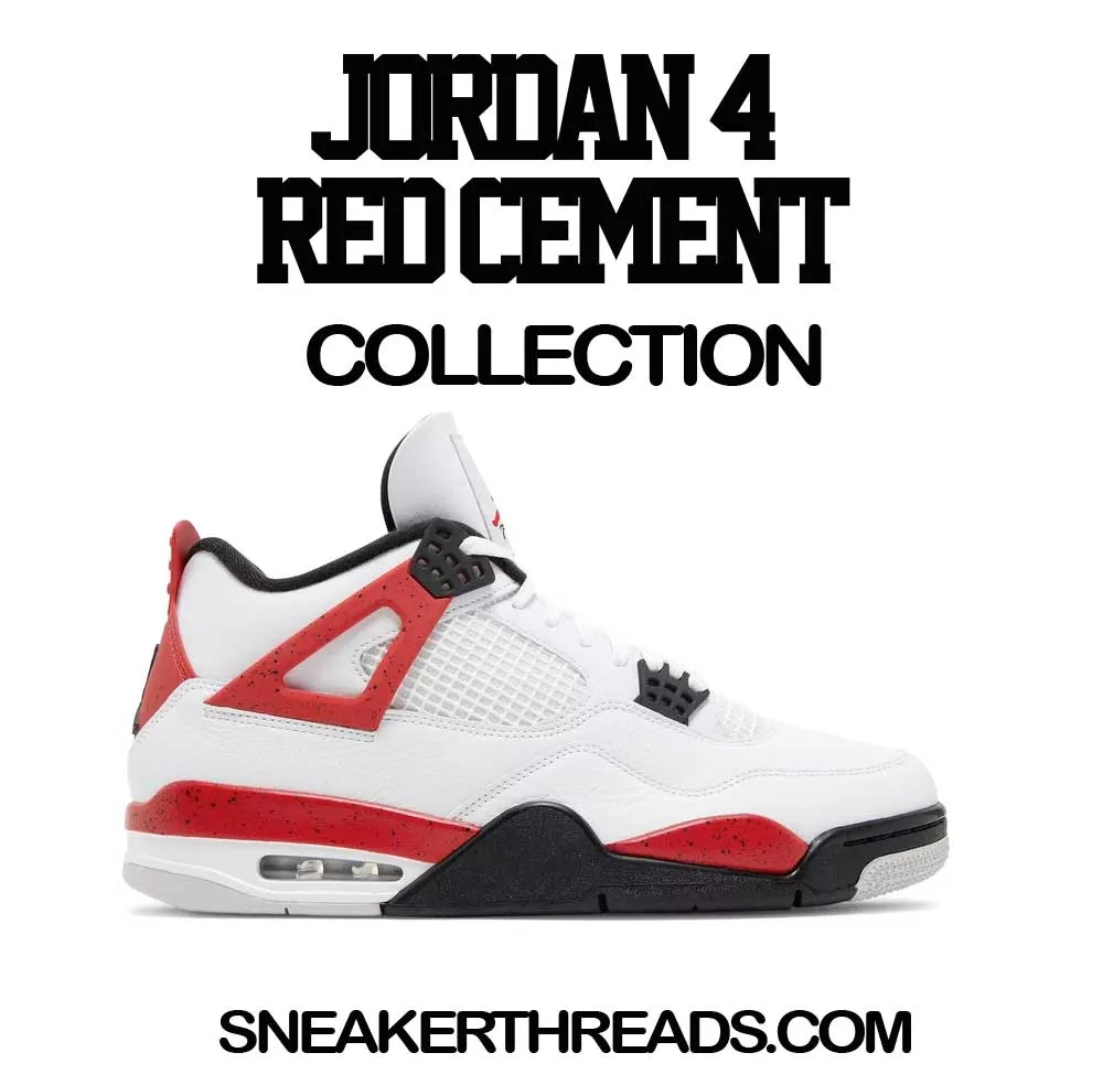 Retro 4 Red Cement Shirt - Greatness Cross - White