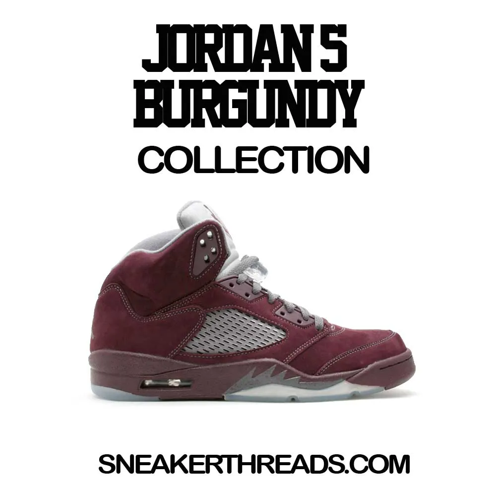 Retro 5 Burgundy Shirt - Clean Pair - Burgundy