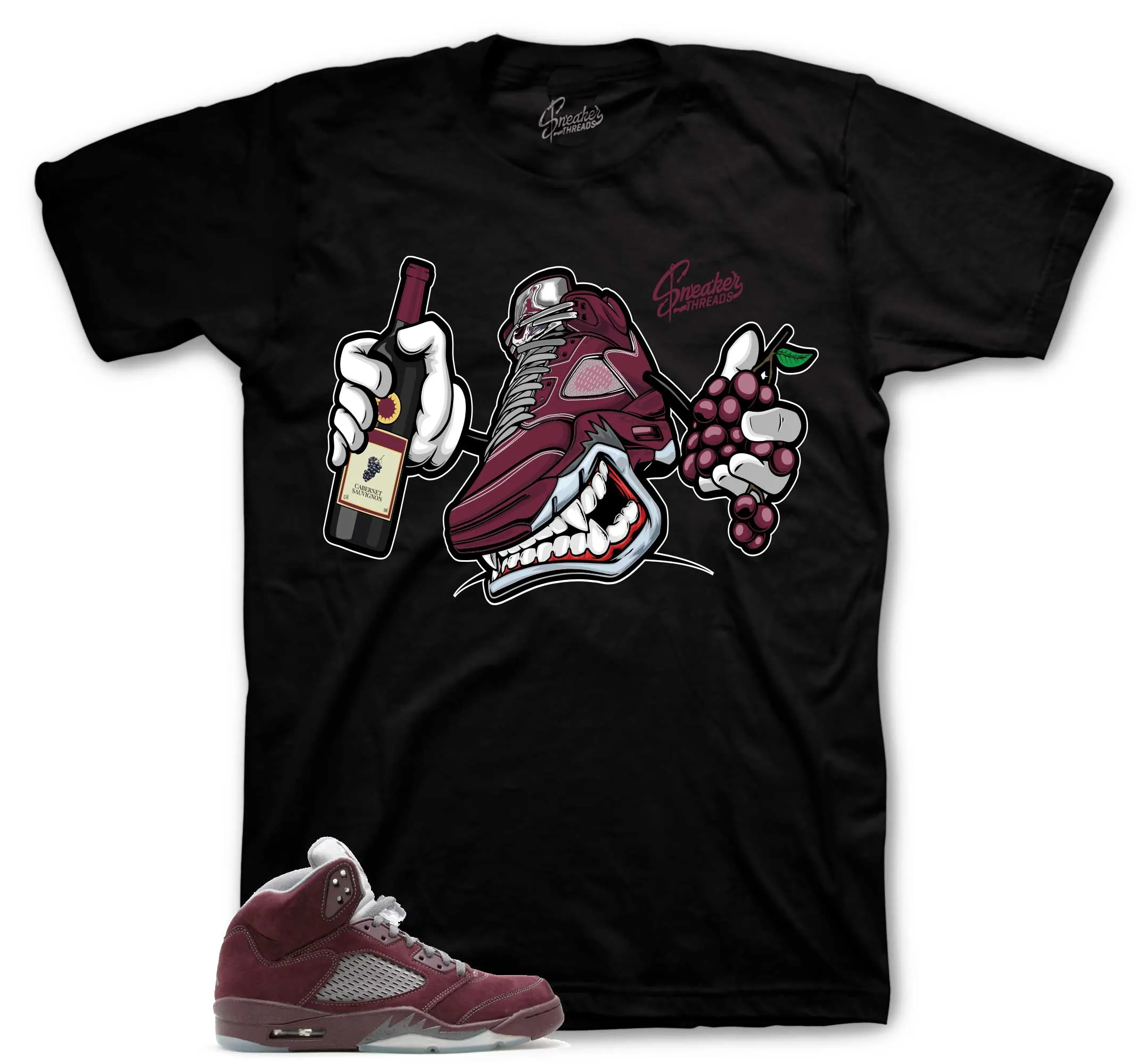 Retro 5 Burgundy Shirt - Fly Kicks