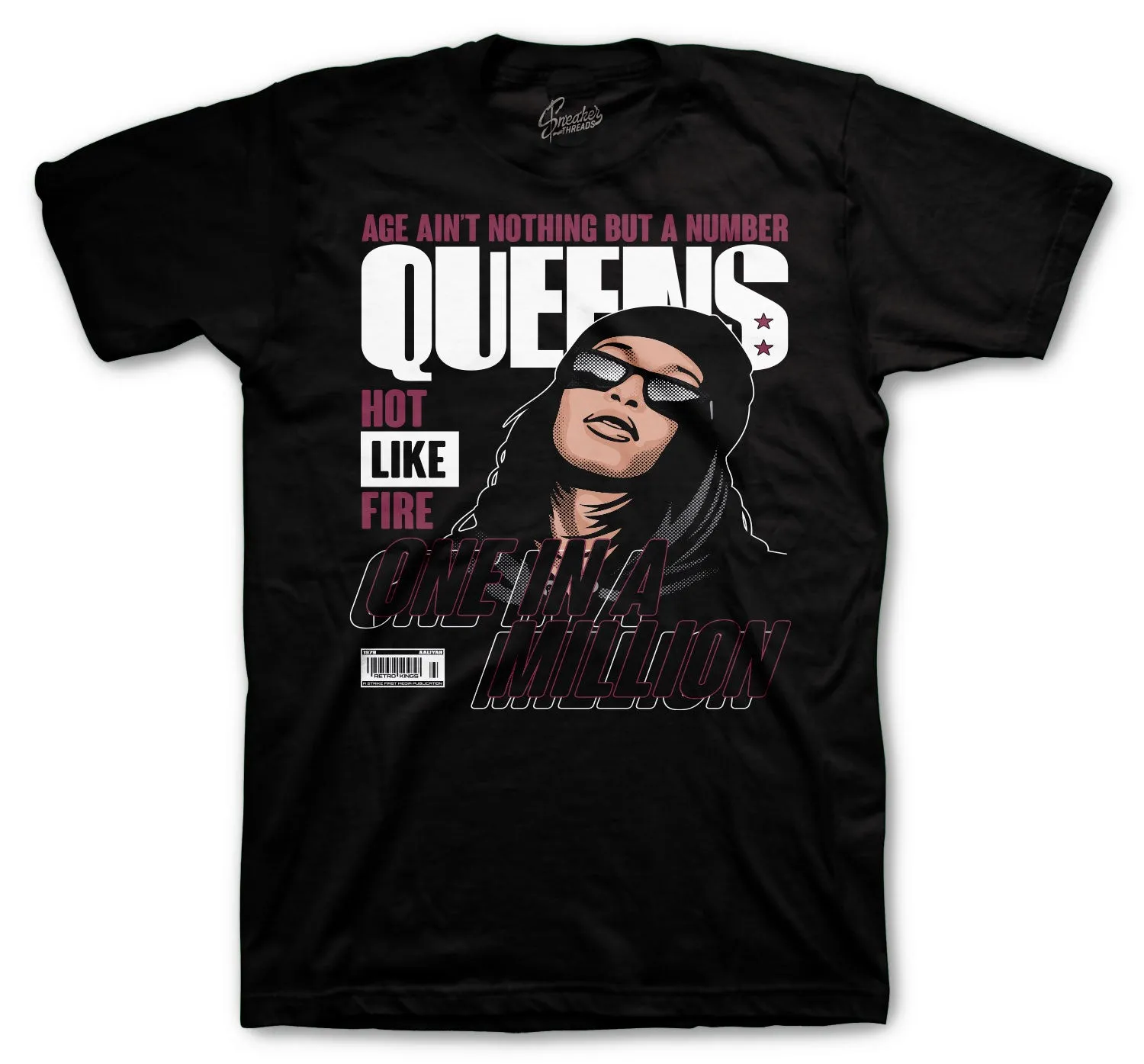 Retro 8 Burgundy Shirt - Queens - Black