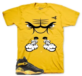 Retro 8 Taxi Shirt - Raging Face - Gold