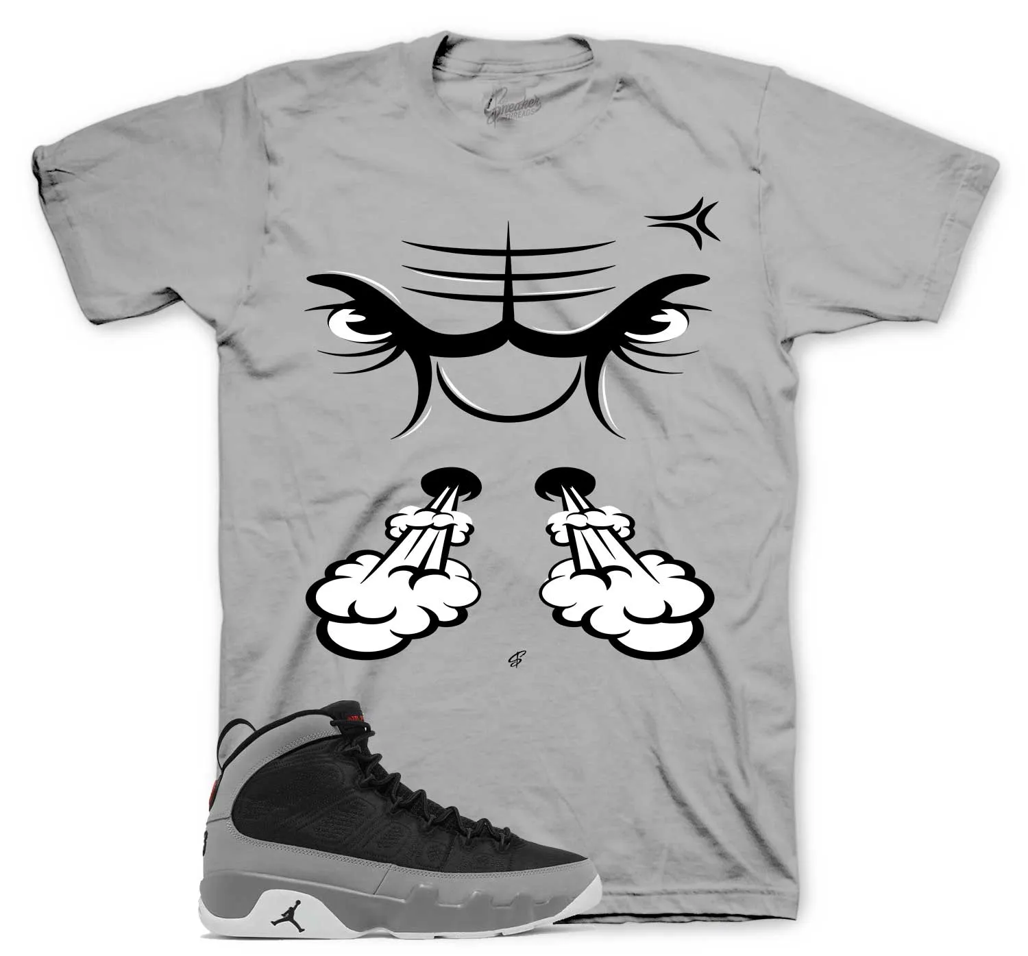 Retro 9 Particle Grey Raging Face Shirt