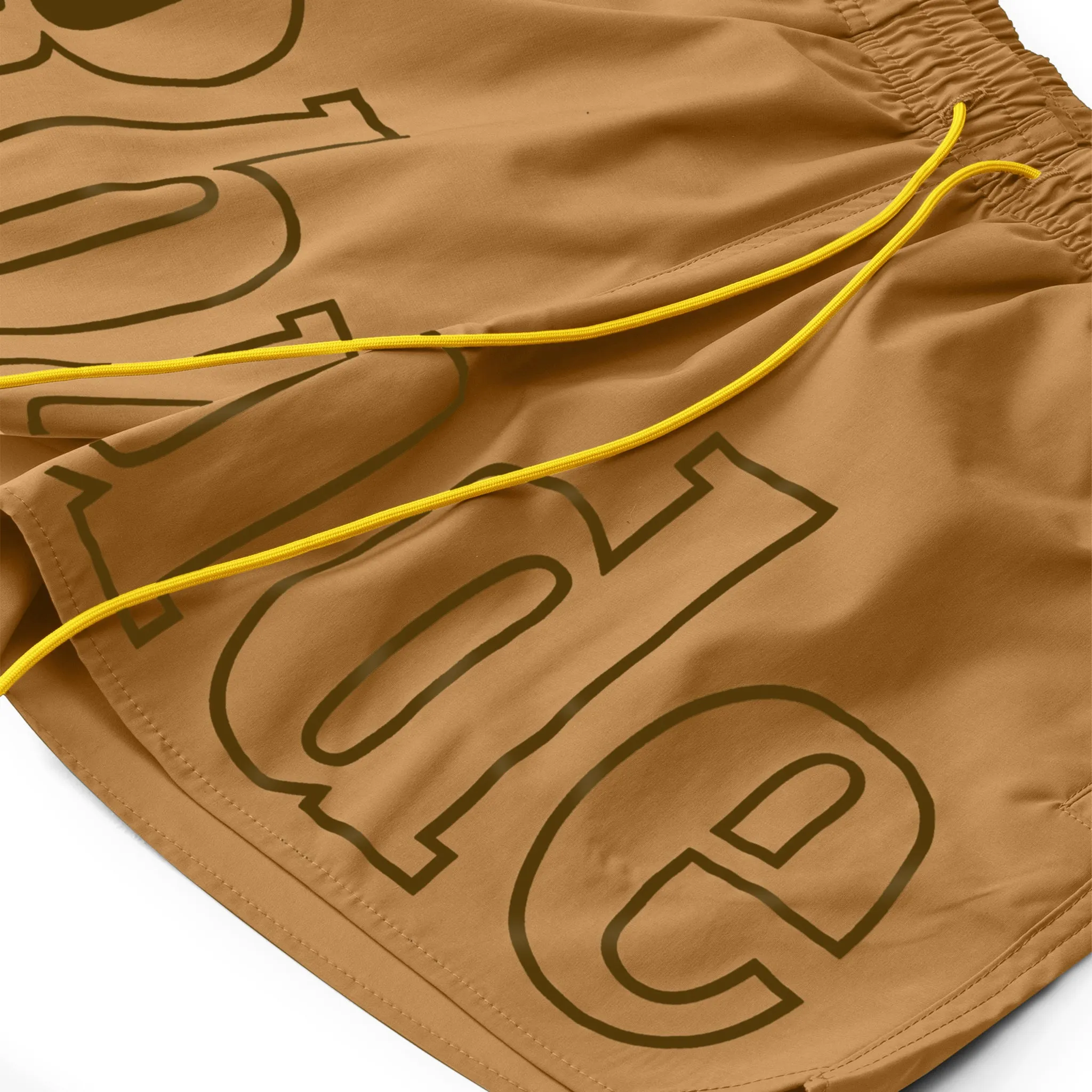 Rhude Logo Swim Shorts Camel