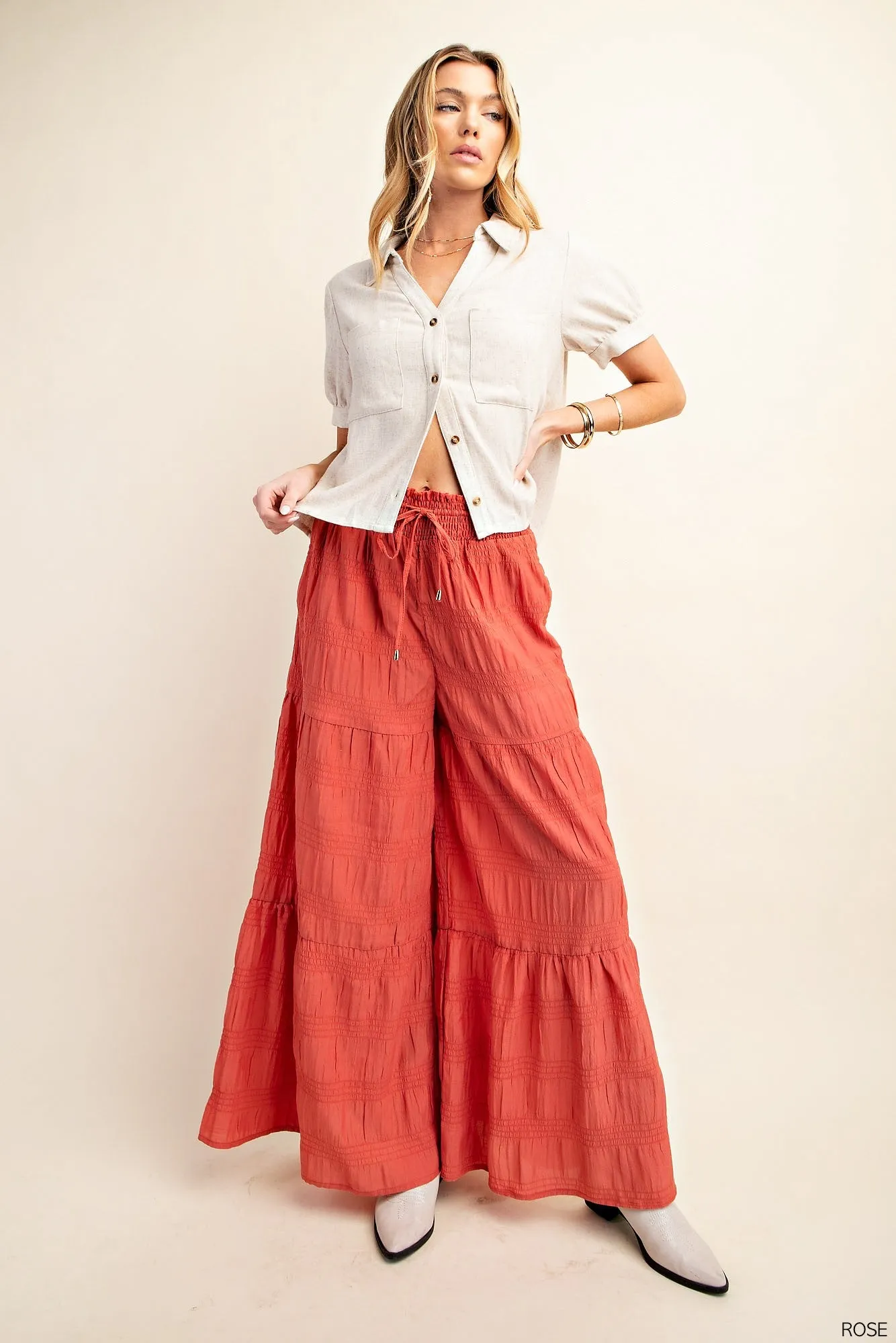 Rose Tiered Wide Leg Pants