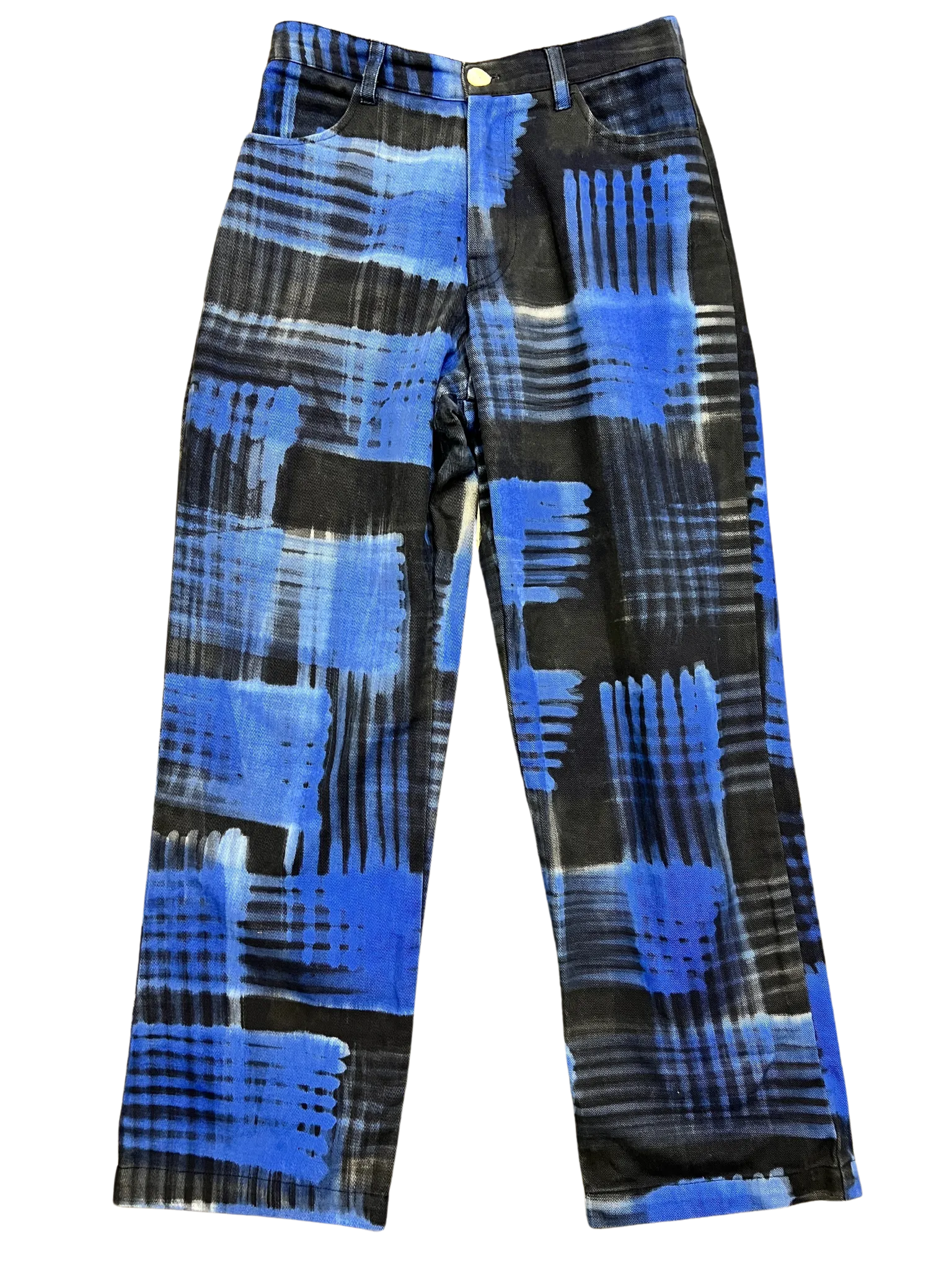 Size 8 - Suku Blue and Black Tempo Nini Pants