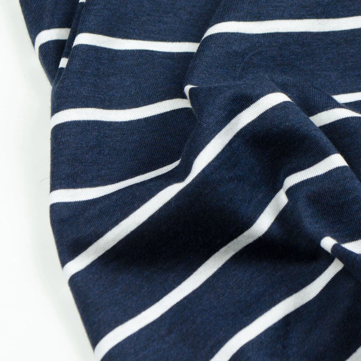 Sunspel - Striped Crew T-shirt - Navy / White Stripes