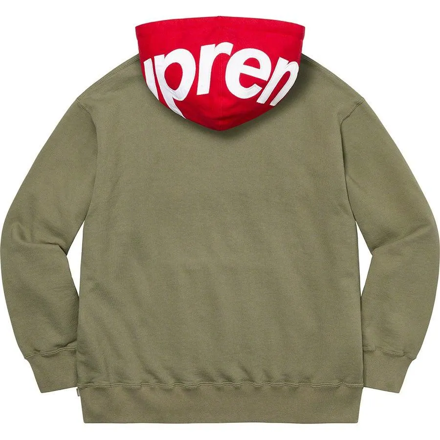 Supreme Contrast Hooded Sweatshirt (Olive)