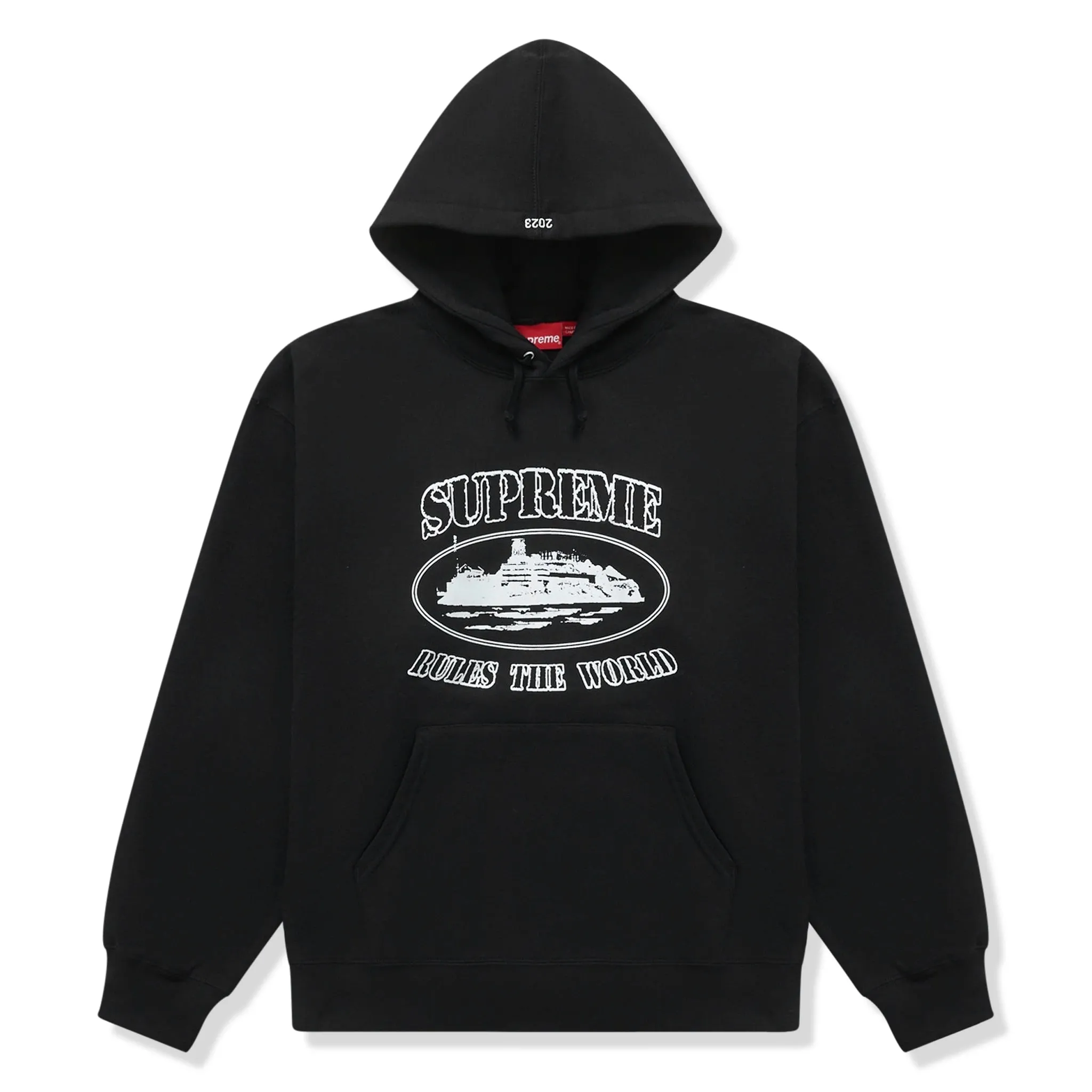 Supreme x Corteiz Rule The World Black Hoodie