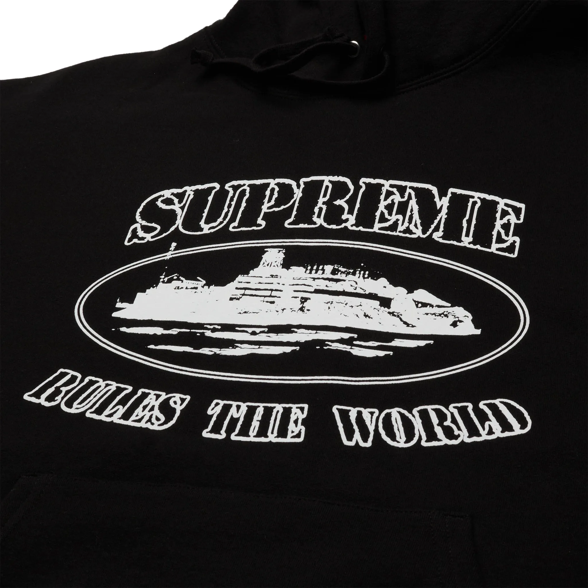 Supreme x Corteiz Rule The World Black Hoodie