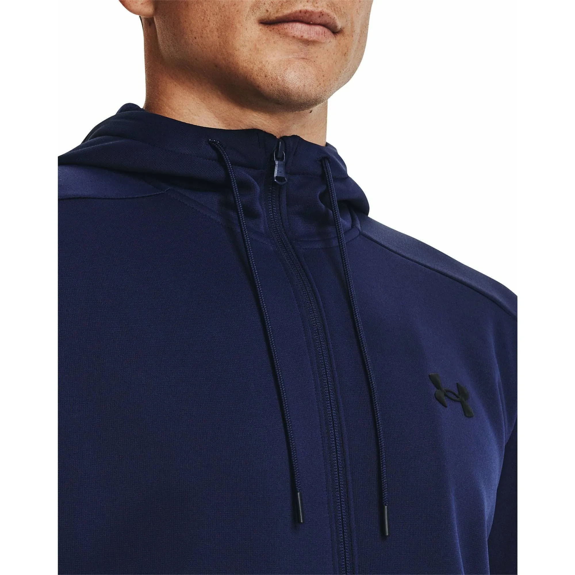 Under Armour Fleece Full Zip Mens Training Hoody - Navy