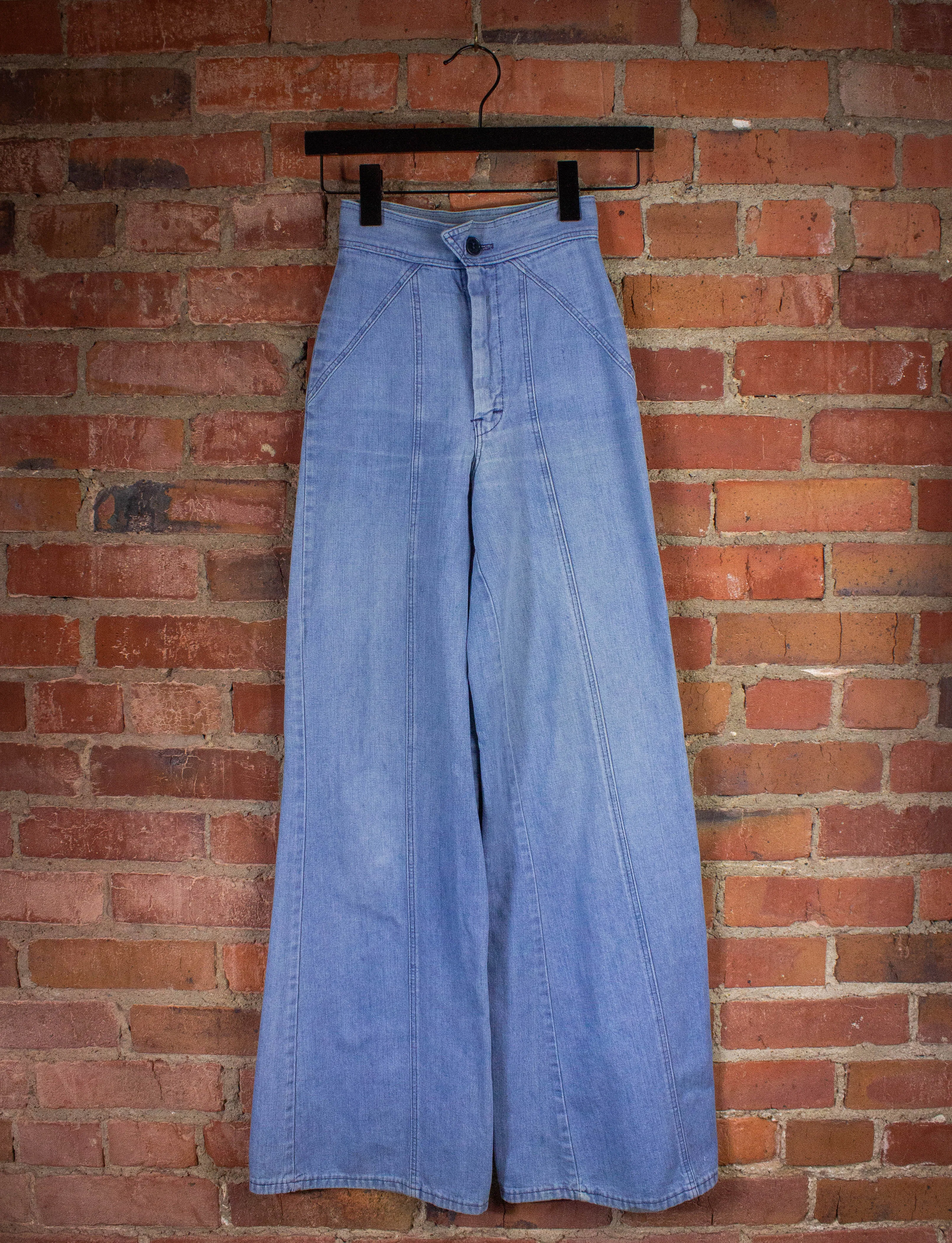 Vintage Bell Bottom Denim Jeans 70s Light Wash 20x31