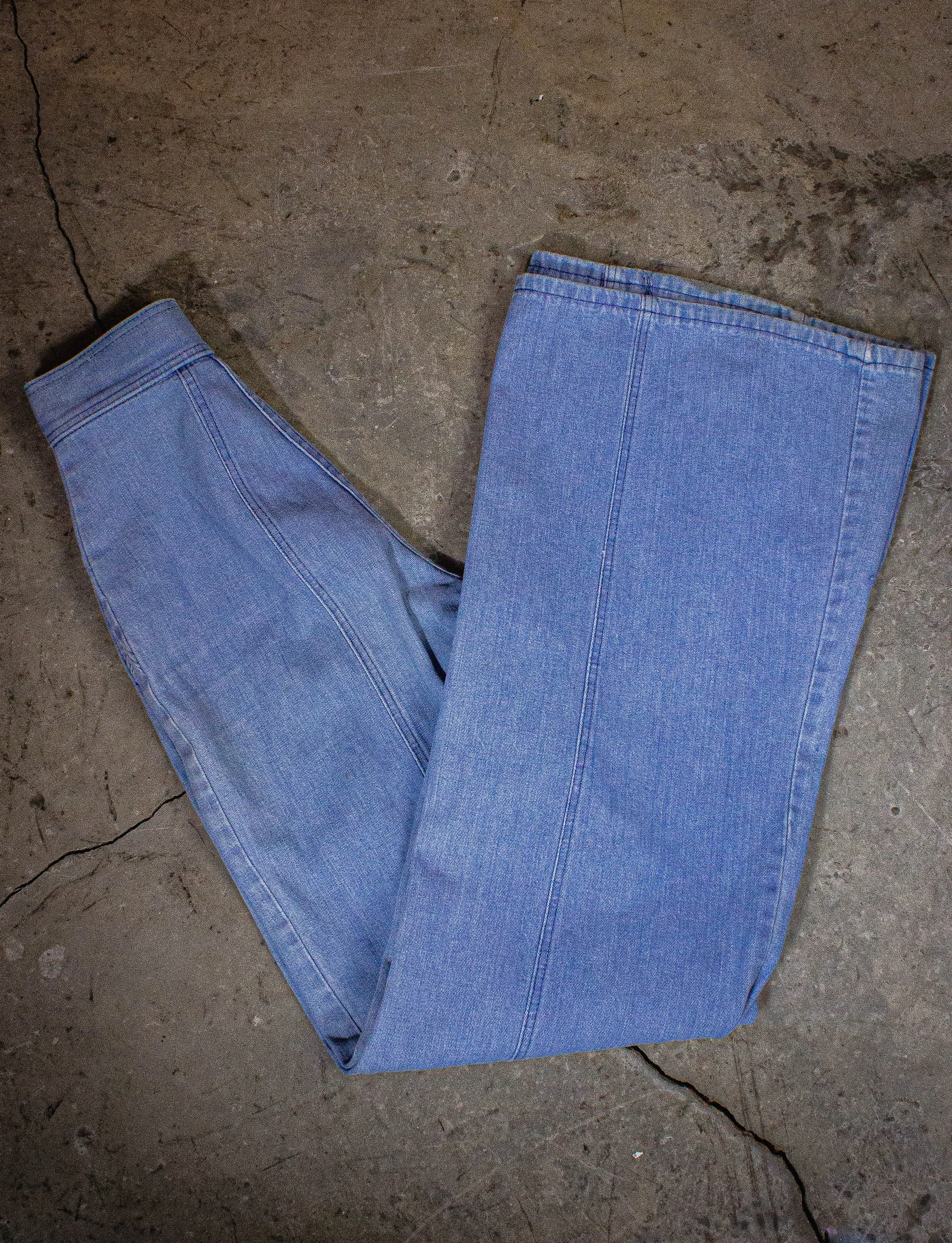 Vintage Bell Bottom Denim Jeans 70s Light Wash 20x31