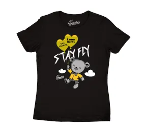 Womens University Gold 9 Shirt - Money Over Love - Black